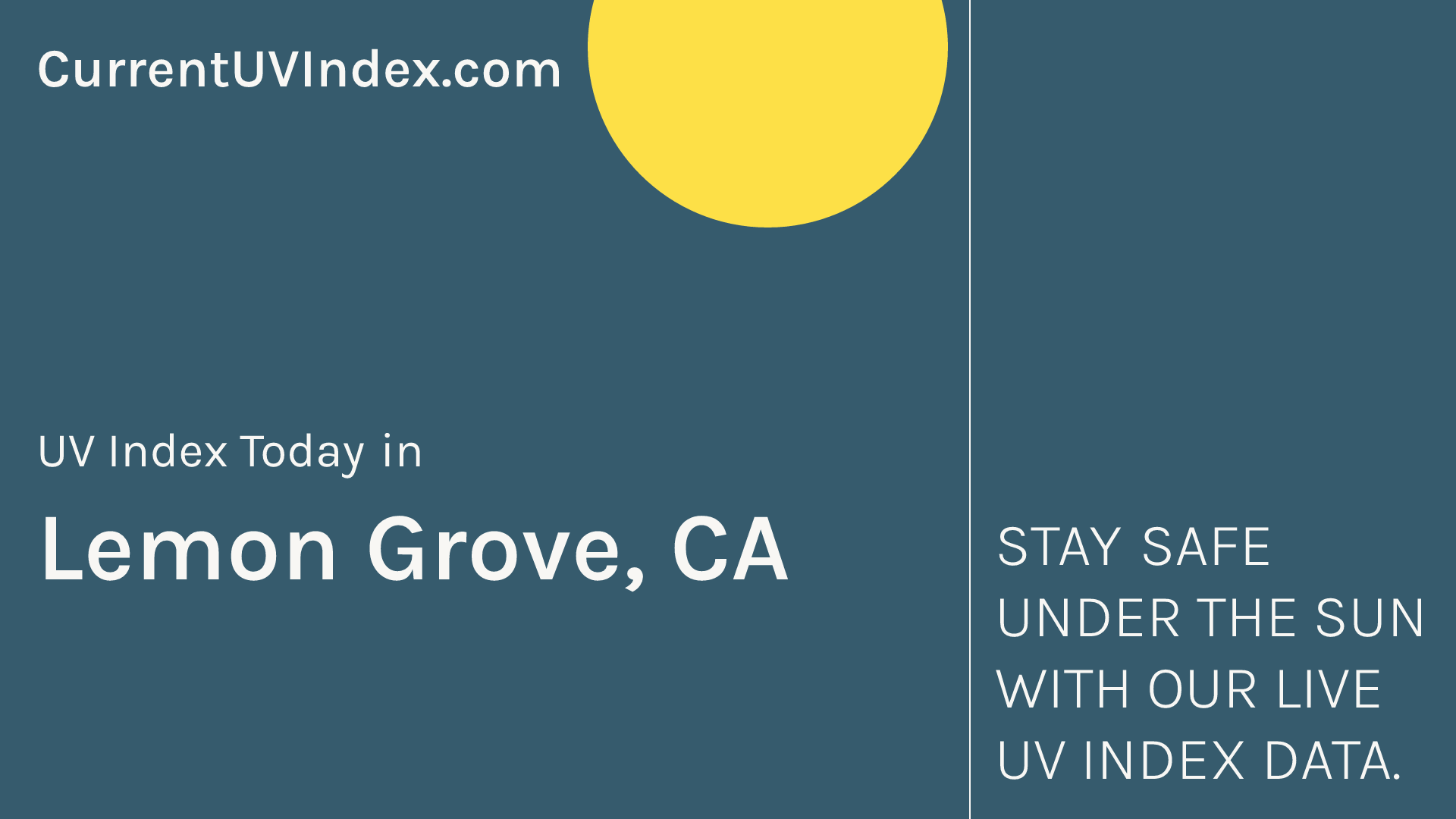 Lemon Grove, CA: Current UV Index and Hourly Forecast