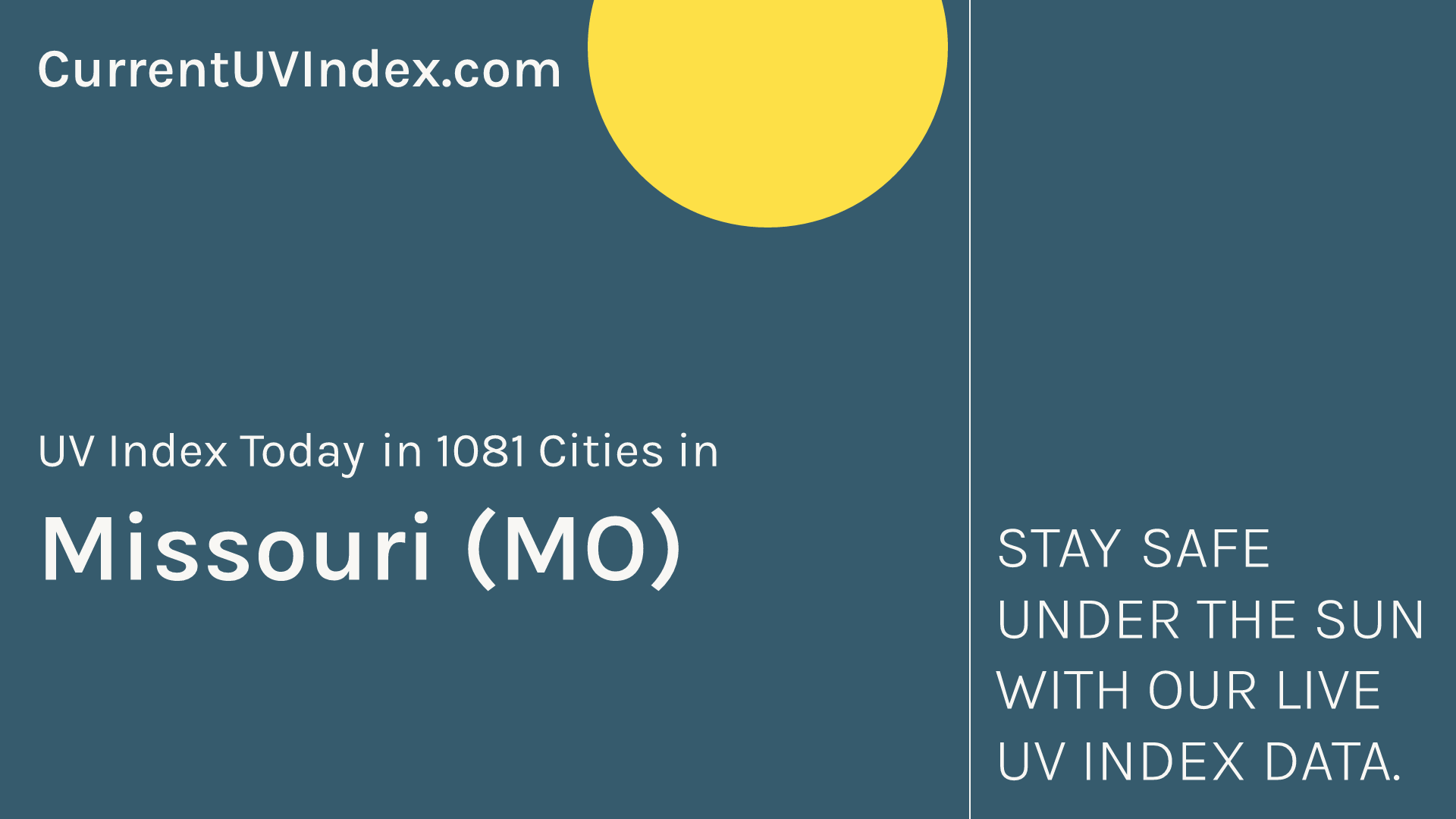 Missouri (MO): Current UV Index and Hourly Forecast