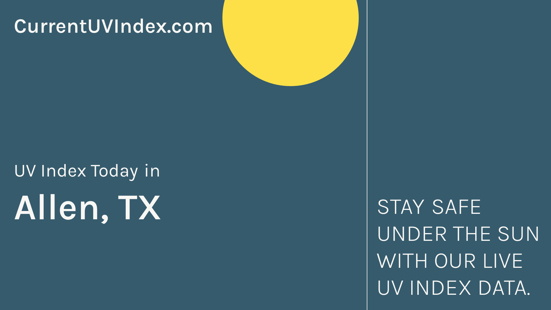 Allen, TX Current UV Index and Hourly Forecast